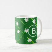 Mug feuille de banane tropicale et fleurs vert botaniq (Devant droit)