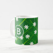 Mug feuille de banane tropicale et fleurs vert botaniq (Devant gauche)