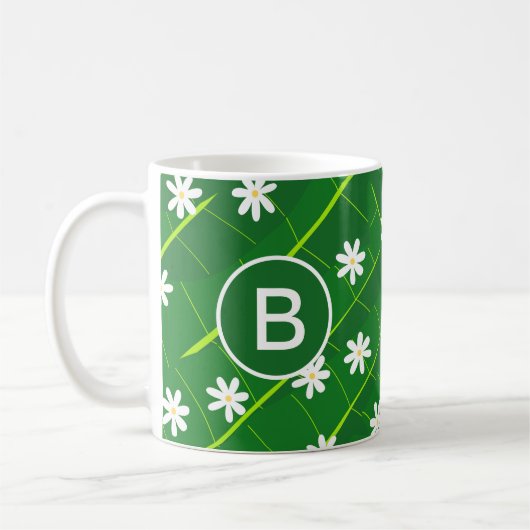 Mug feuille de banane tropicale et fleurs vert botaniq (Gauche)
