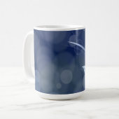Mug Feuille de Blue Bokeh (Devant gauche)