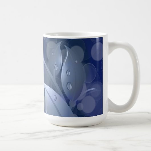 Mug Feuille de Blue Bokeh (Droite)