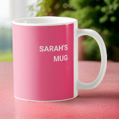 Mug Feuille de calcul de dégradé rose amusant