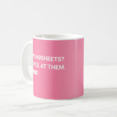 Mug Feuille de calcul de dégradé rose amusant (Devant gauche)