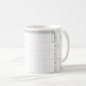 Mug Feuille de calcul d'Excel - vert (Devant droit)