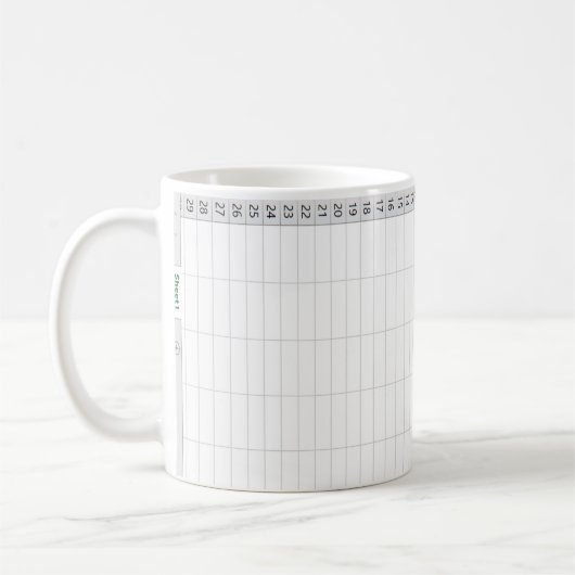 Mug Feuille de calcul d'Excel - vert (Gauche)