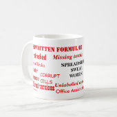 Mug Feuille De Calcul Jouer Des Mots Drôle De Plaisant (Devant gauche)