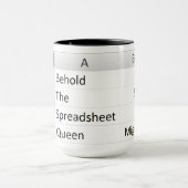 Mug Feuille de calcul puissant Queen, Excel noir (Centre)