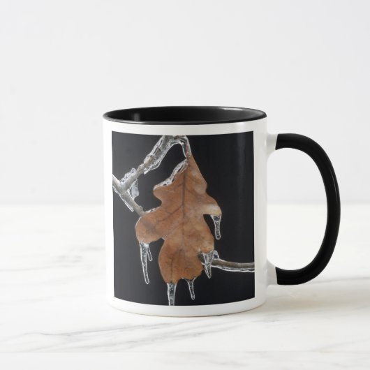 Mug Feuille de chêne avec glaçons après une tempête de (Droite)