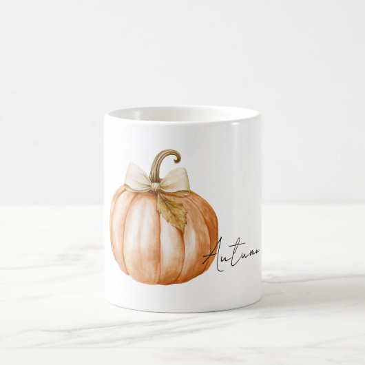 Mug Feuille de citrouille à la crème de bow orange (Centre)