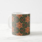 Mug Feuille de croton kaléidoscopique - "Facette" (Devant gauche)