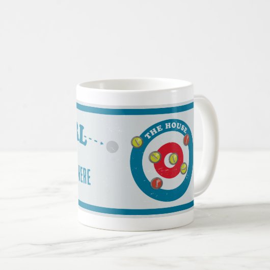 Mug Feuille de curling Pierre de curling (Devant droit)