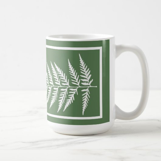 Mug Feuille de fougère botanique pressée - Couleur de (Droite)