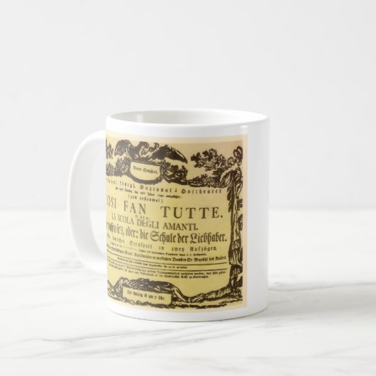 Mug Feuille de lecture Così Fan Tutte (Mozart) (Devant gauche)