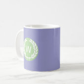 Mug Feuille de monogramme Laurel (Devant gauche)