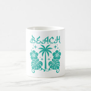 Mug Feuille de Monstera Hibiscus Palmier Tropical de P