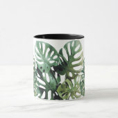 Mug Feuille de monstère blanc et noir Musique (Centre)