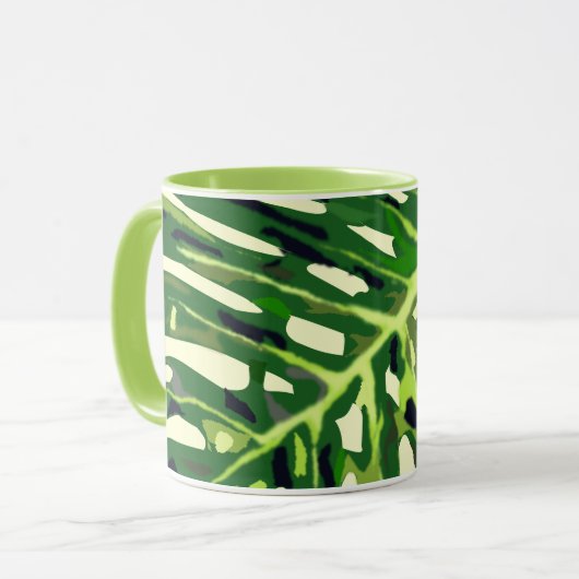 Mug Feuille de monstère tropicale (Devant gauche)