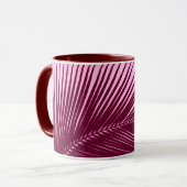 Mug Feuille de palme - bordeaux et rose (Devant gauche)