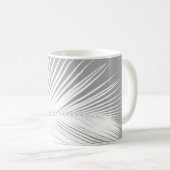 Mug Feuille de palme - gris / gris et blanc (Devant droit)