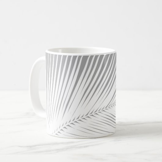 Mug Feuille de palme - gris / gris et blanc (Devant gauche)