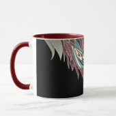 Mug Feuille de plume élégante abstraite noir sarcelle (Gauche)