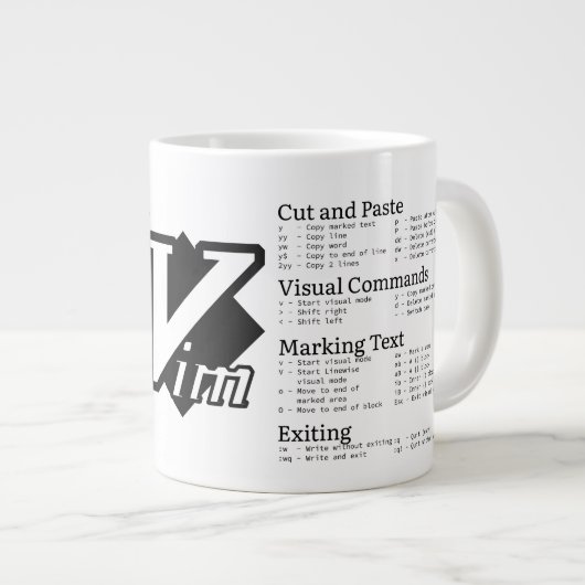 Mug feuille de triche VIM (Devant droit)