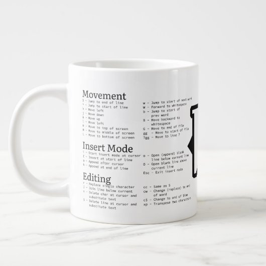 Mug feuille de triche VIM (Gauche)