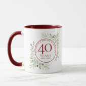 Mug Feuille de verdure aquarelle 40e anniversaire (Gauche)