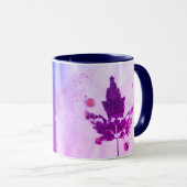 Mug Feuille d'érable Encre naturelle Faite à la main d (Devant droit)