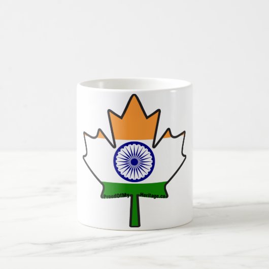 Mug Feuille d'érable indienne de drapeau (Centre)