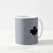Mug Feuille d'érable noire canadienne gris (Devant droit)
