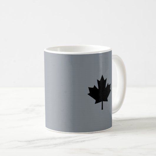 Mug Feuille d'érable noire canadienne gris (Devant droit)