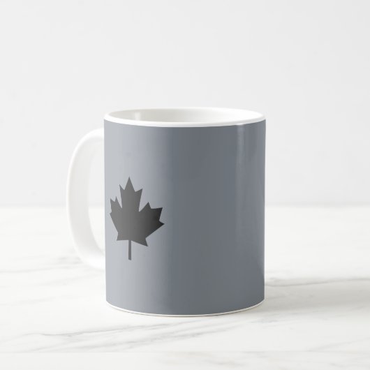 Mug Feuille d'érable noire canadienne gris (Devant gauche)