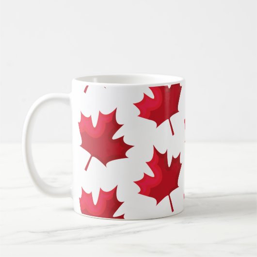 Mug Feuille d'érable pour le Canada sur blanc (Gauche)