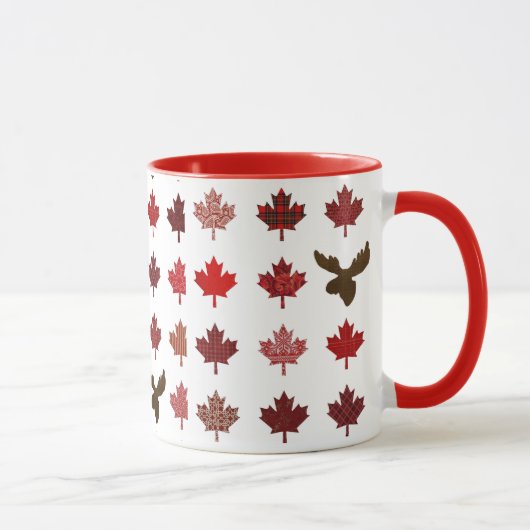 Mug Feuille d'érable rouge canadienne (feuille et (Droite)