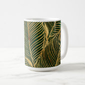 Mug Feuille d'or Forêt verte Élégant Motif (Devant droit)