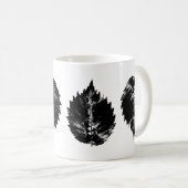 Mug Feuille d'orme noire et blanche (Devant droit)