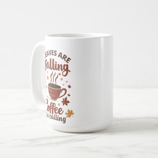 Mug Feuille en chute de café appeler l'automne (Devant gauche)