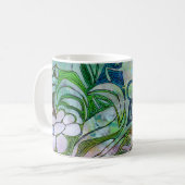 Mug Feuille et fleurs découpés par main - dans (Devant gauche)