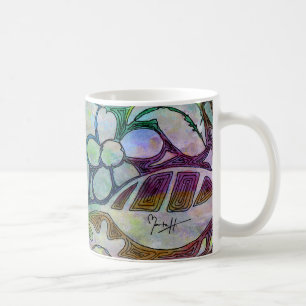 Mug Feuille et fleurs découpés par main - dans