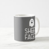Mug Feuille Face à drôle fête d'Halloween avec un joli (Devant droit)