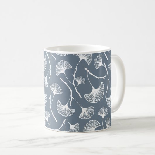 Mug Feuille Ginkgo biloba motif transparent (Devant droit)