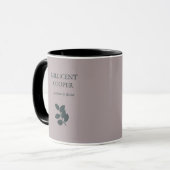 Mug Feuille gris foncé silhouette violet (Devant gauche)