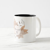 Mug Feuille illustrée en beige (Devant droit)