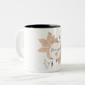 Mug Feuille illustrée en beige (Devant gauche)