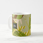 Mug Feuille marron de verdure de jungle dessinée à la (Devant gauche)