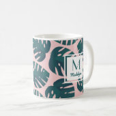 Mug Feuille Monstera Botanique Moderne Personnalisée (Devant droit)