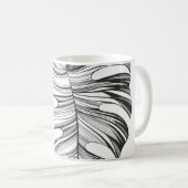 Mug Feuille Monstera : Élément Naturel Tropical. (Devant droit)
