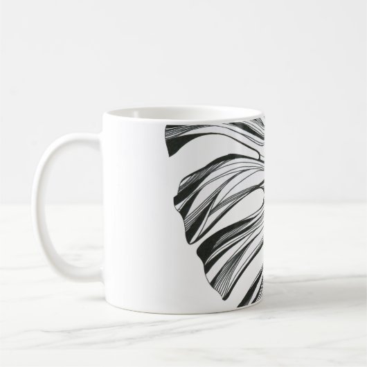Mug Feuille Monstera : Élément Naturel Tropical. (Gauche)