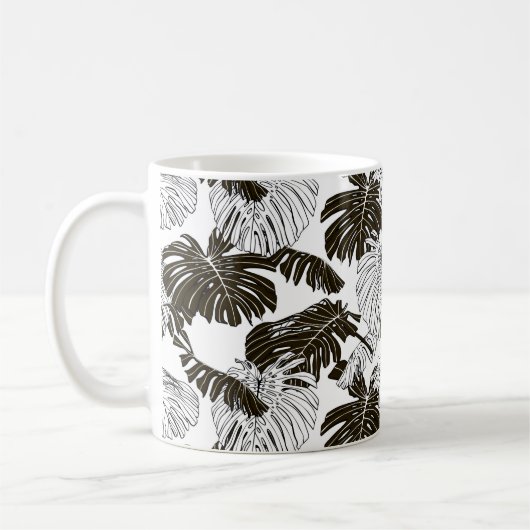 Mug Feuille Monstera motif continu (Gauche)